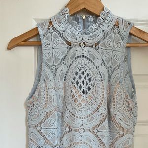 Crochet like blue dress